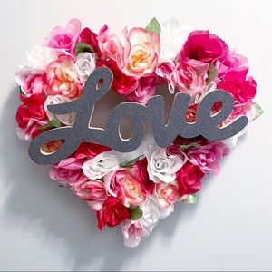 Heart shaped wreath of roses